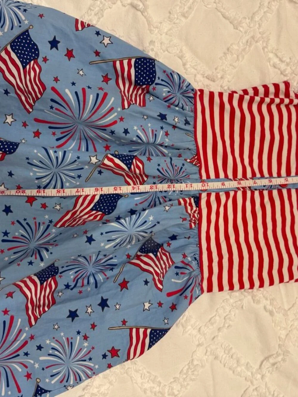 Eleanor Rose Girls 8-10 Patriotic 4th of July Flag Fireworks Romper